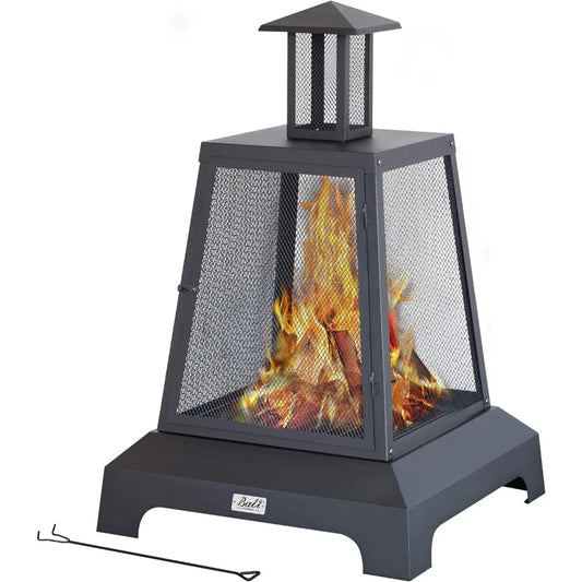 28 Inch Fire Pit Outdoor Wood Burning Patio Garden