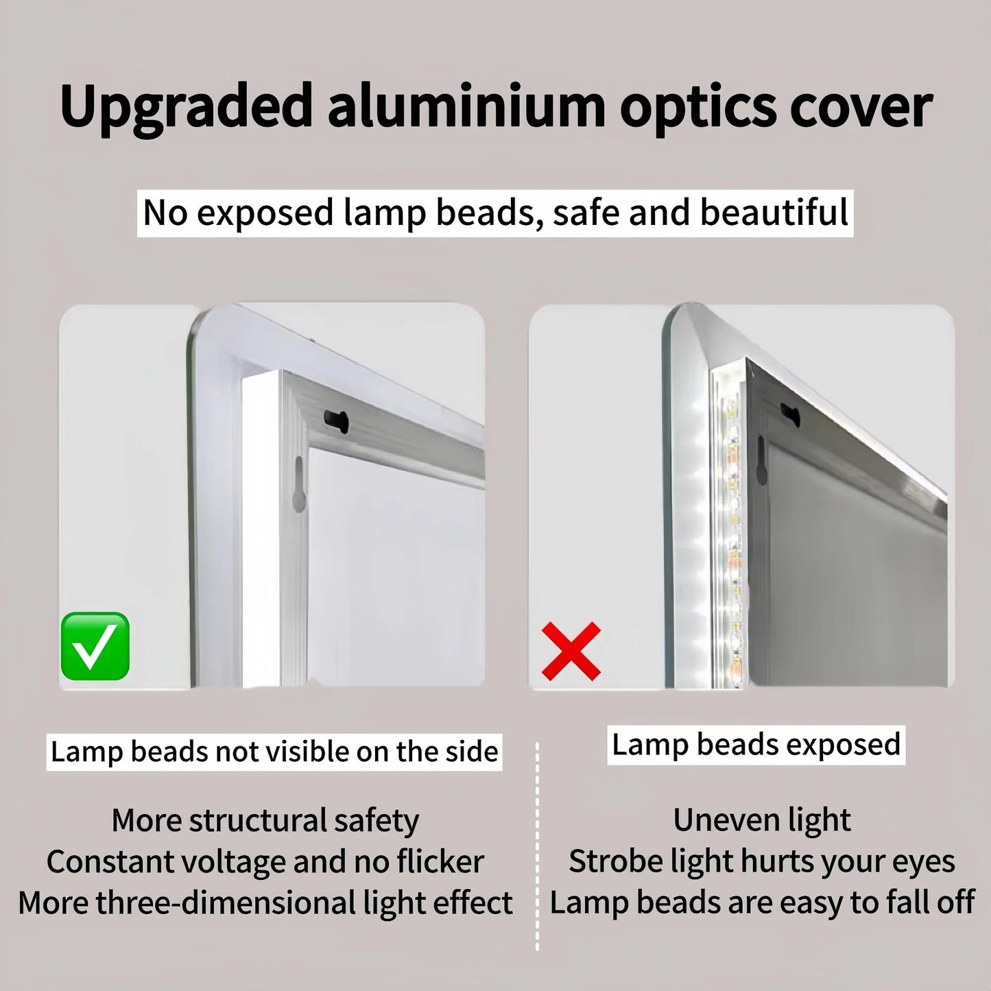 48 By 32 Inch LED Bathroom Mirror Anti Fog Vanity Wall Mount