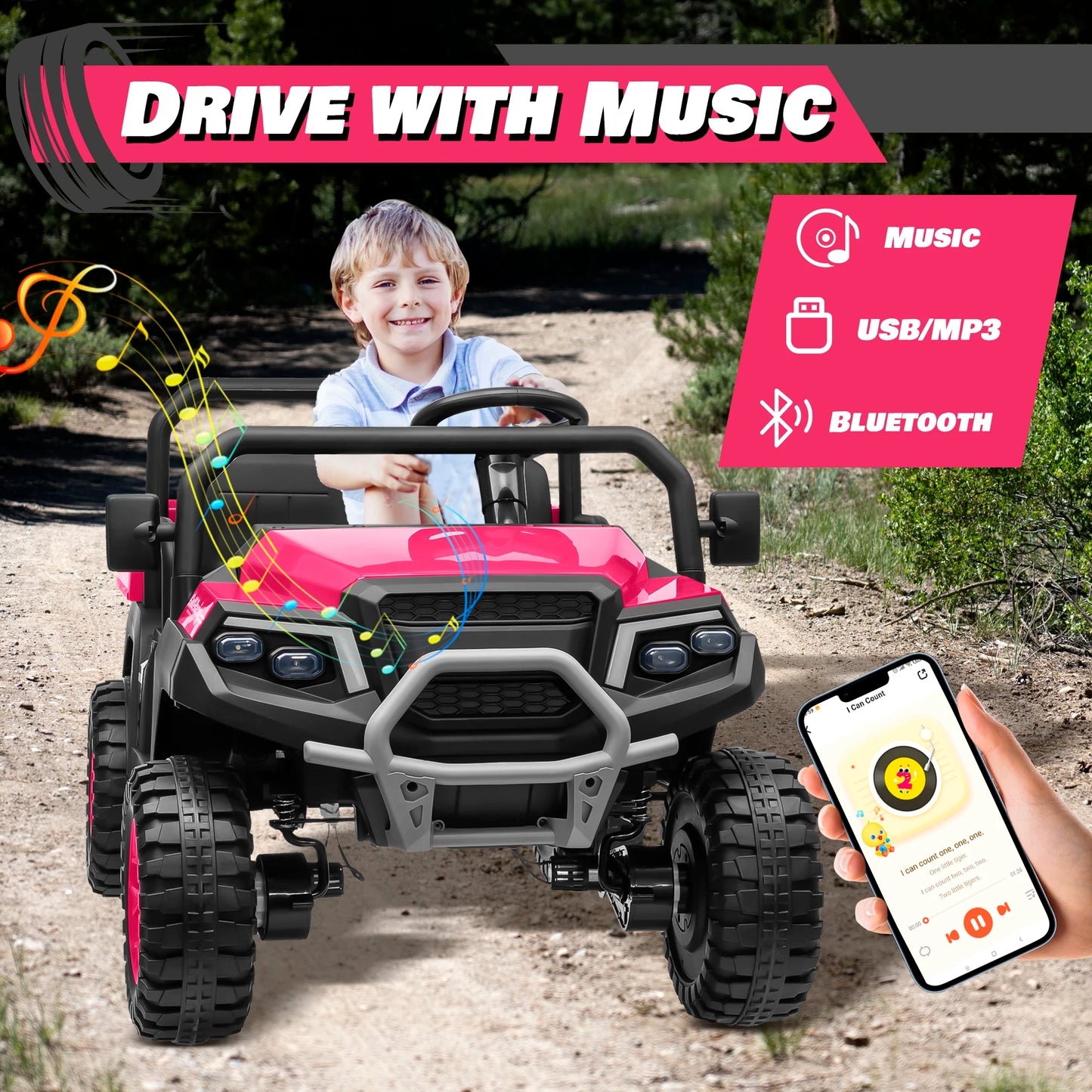 Joyracer 24V Ride On Car 4WD 2 Seater With Remote Control