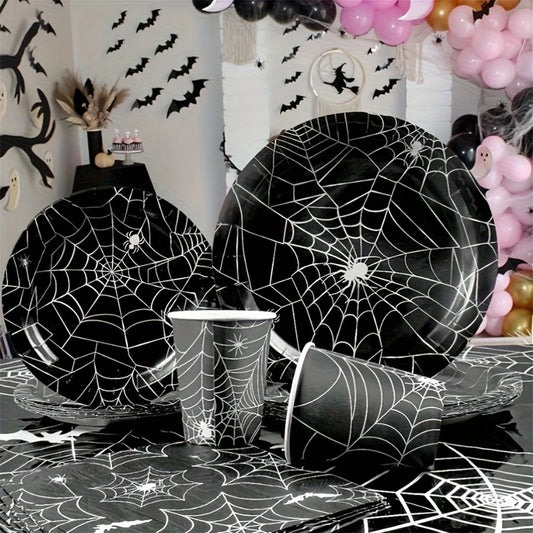 Halloween Pumpkin Tableware 120 Pcs Disposable Dinnerware