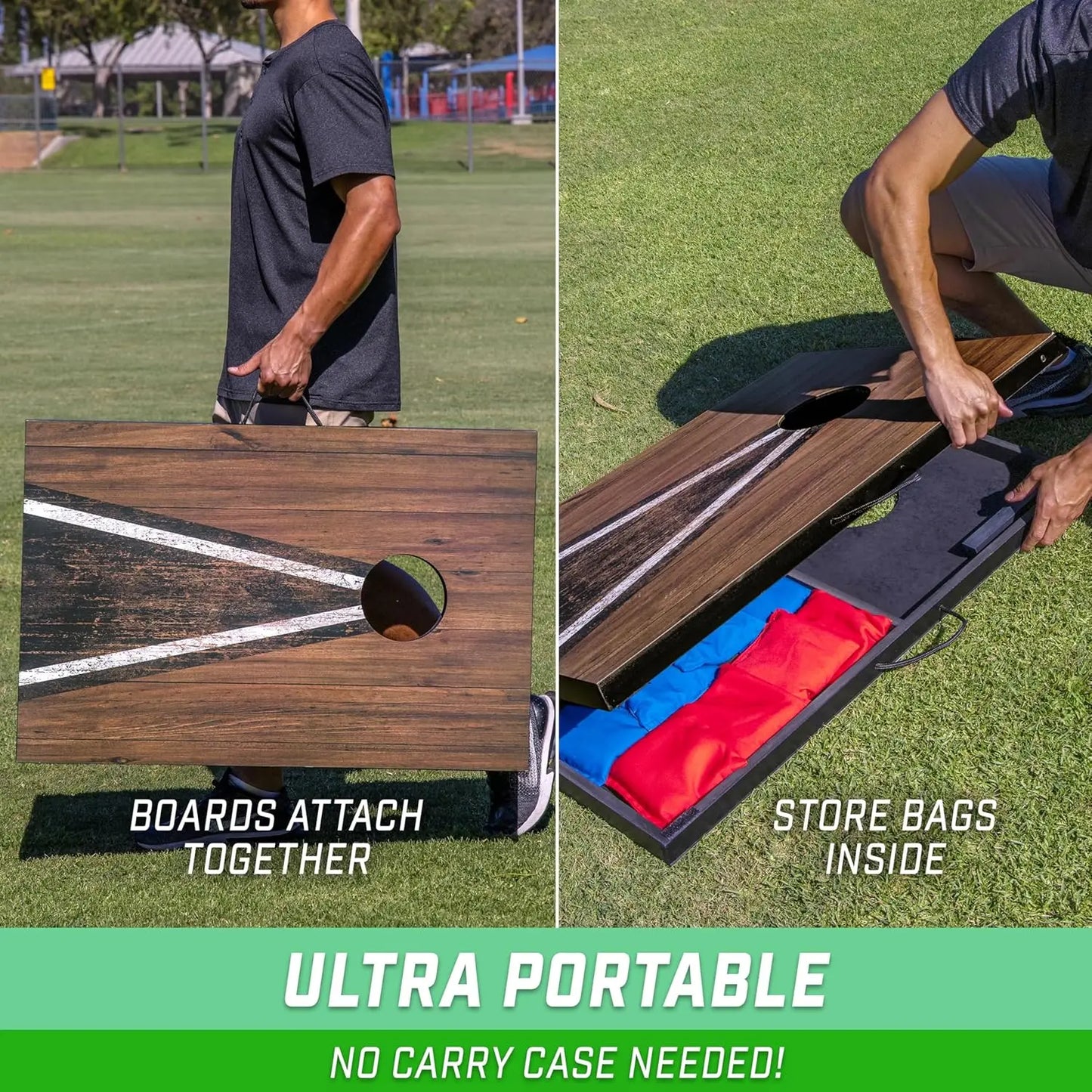 3x2 Ft Portable Cornhole Board Set With 8 Bean Bags And Outdoor Family Fun