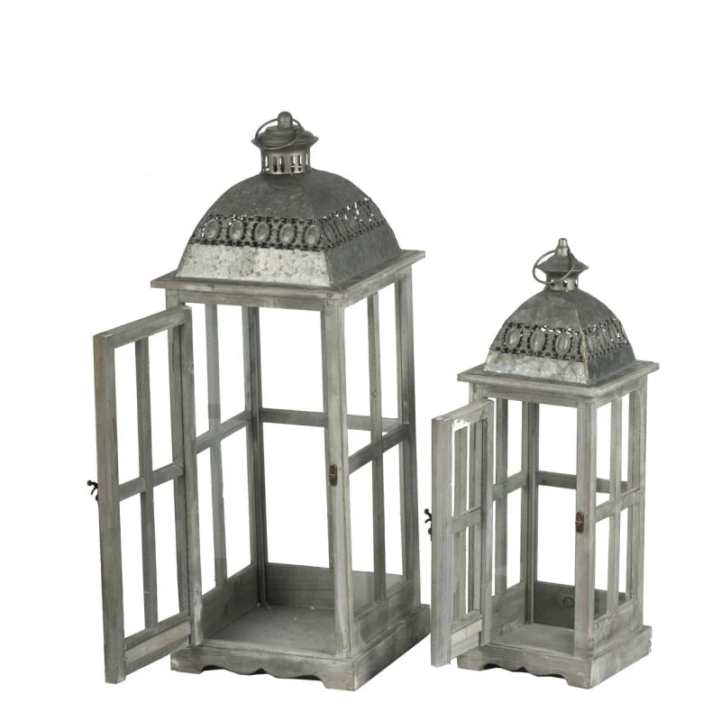 Wooden Candle Lantern Hurricane Lantern Holder Outdoor