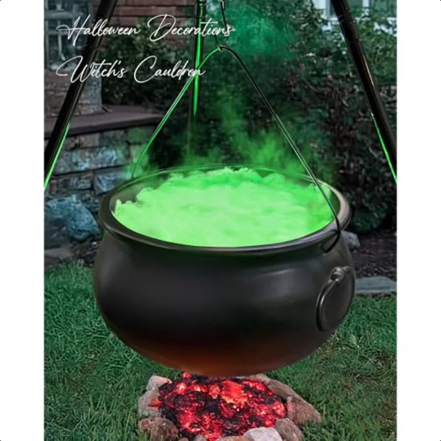 Halloween Witches Cauldron on 54 Inch Tripod with Lights