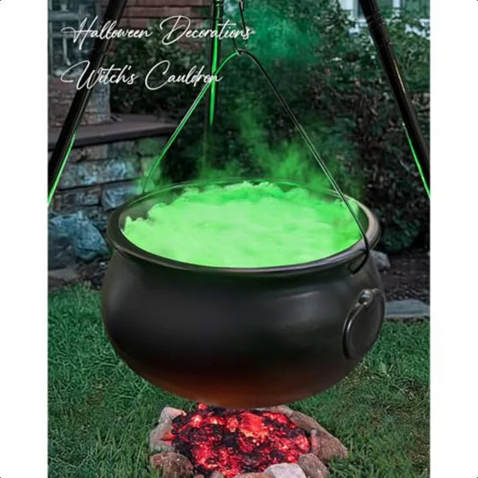 Halloween Witches Cauldron on 54 Inch Tripod with Lights