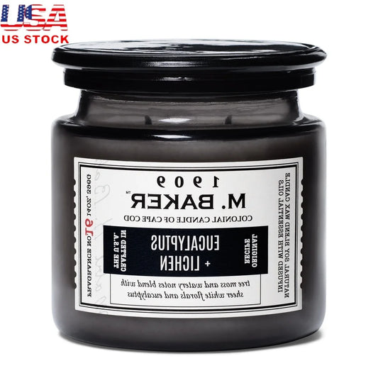 Eucalyptus Lichen Aromatherapy Candle With Soy Wax 2 Wicks 60 Hour Burn Time