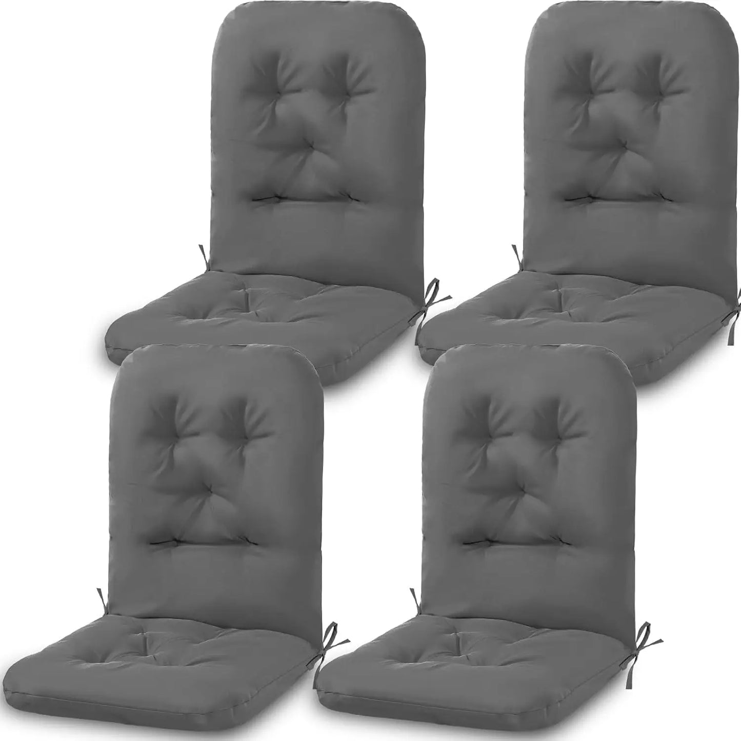4 Set Outdoor High Back Chair Cushions 47 x 20 Inch Waterproof Fade Resistant Comfort Replacement Seat
