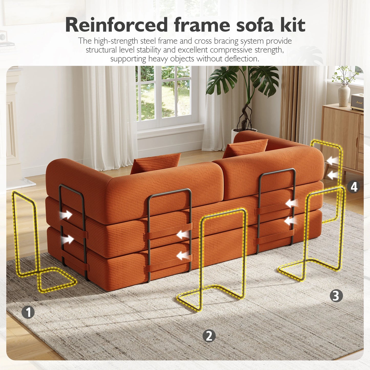 Convertible Floor Sofa Bed With Fixed Frame 5 In 1 Modular Sofa