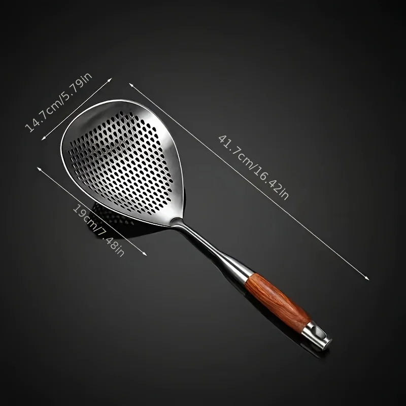 Stainless Steel Skimmer With Large Slotted Spoon For Frying