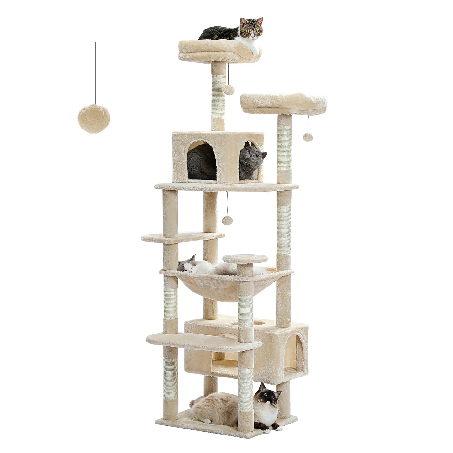 Large Cat Tree Tower Indoor Cats With Sisal Posts Hammock