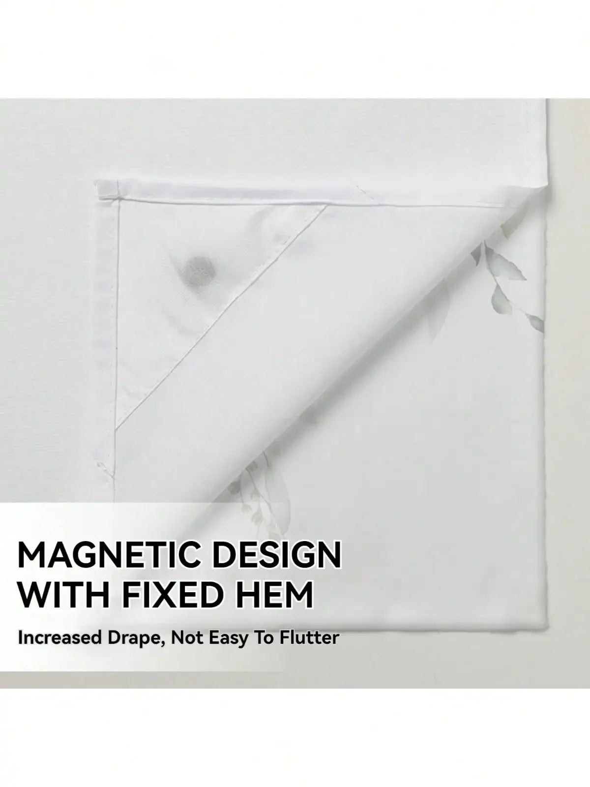 Plants Pattern No Hook Waterproof Shower Curtain PVC Modern Bathroom Decor