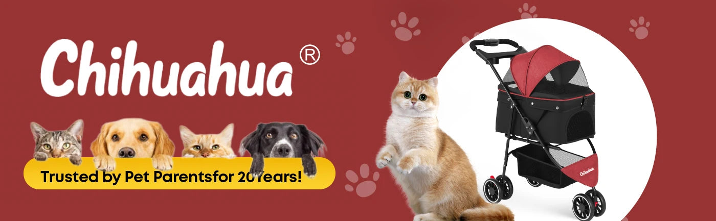 Portable Foldable Pet Stroller For Small Dogs And Cats Carrier With Canopy