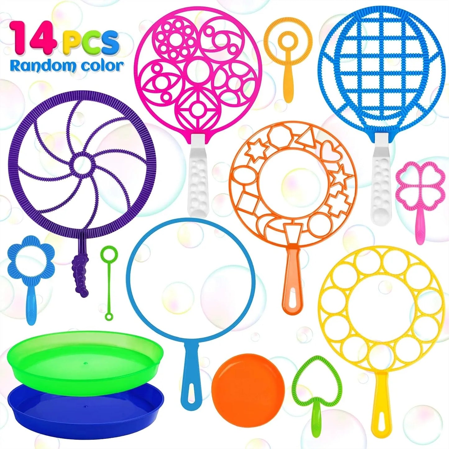 Bubble Wands Set With Tray Giant Bubble Maker For Kids And Adults