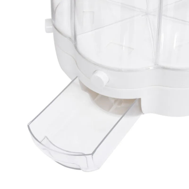 Rotating Food Storage Container For Rice Beans Grains Transparent With Lid