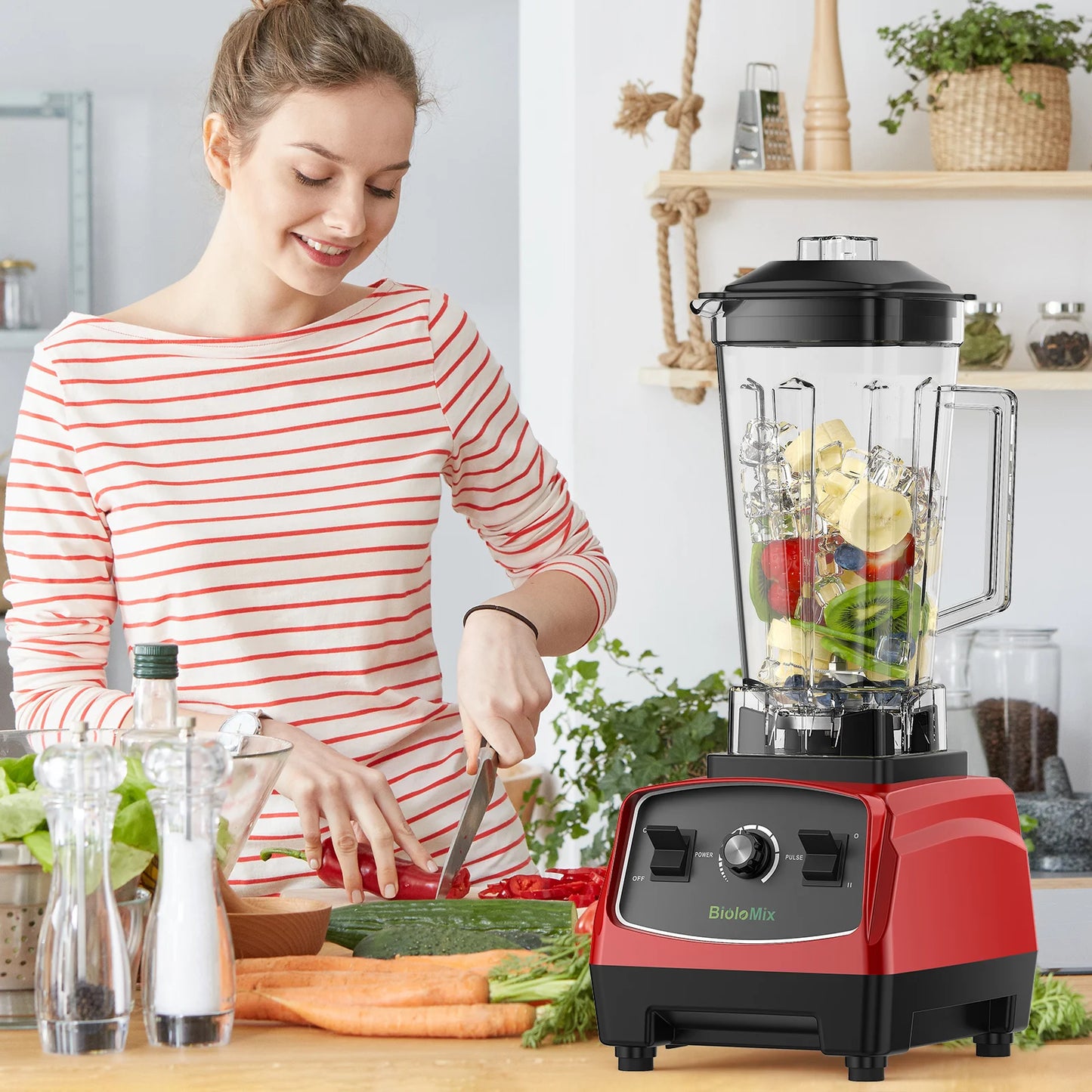BPA Free 2200W Heavy Duty Commercial Grade Blender Mixer Juicer High Power Food Processor Ice Smoothie Bar Fruit Blender