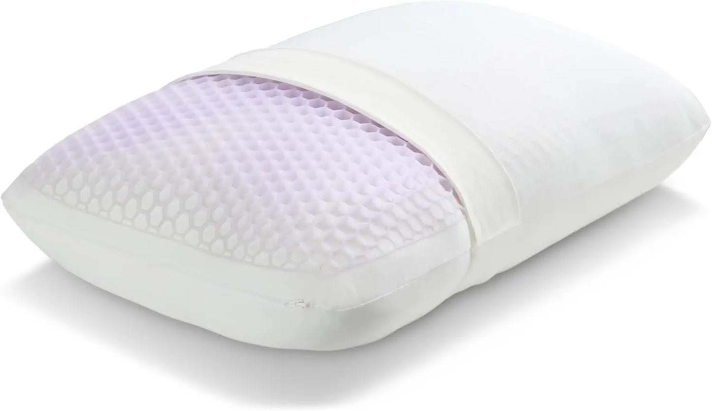 Purple Grid Pillow For Side Sleepers Soft Support Breathable Cover Standard Size