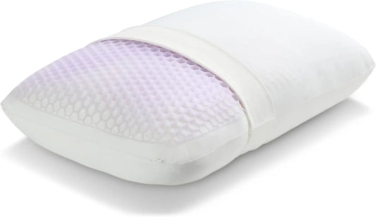 Purple Grid Pillow For Side Sleepers Soft Support Breathable Cover Standard Size