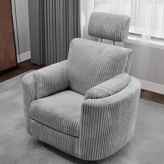 Corduroy Electric Recliner Rocking Chair With USB Type C Ports And Headrest