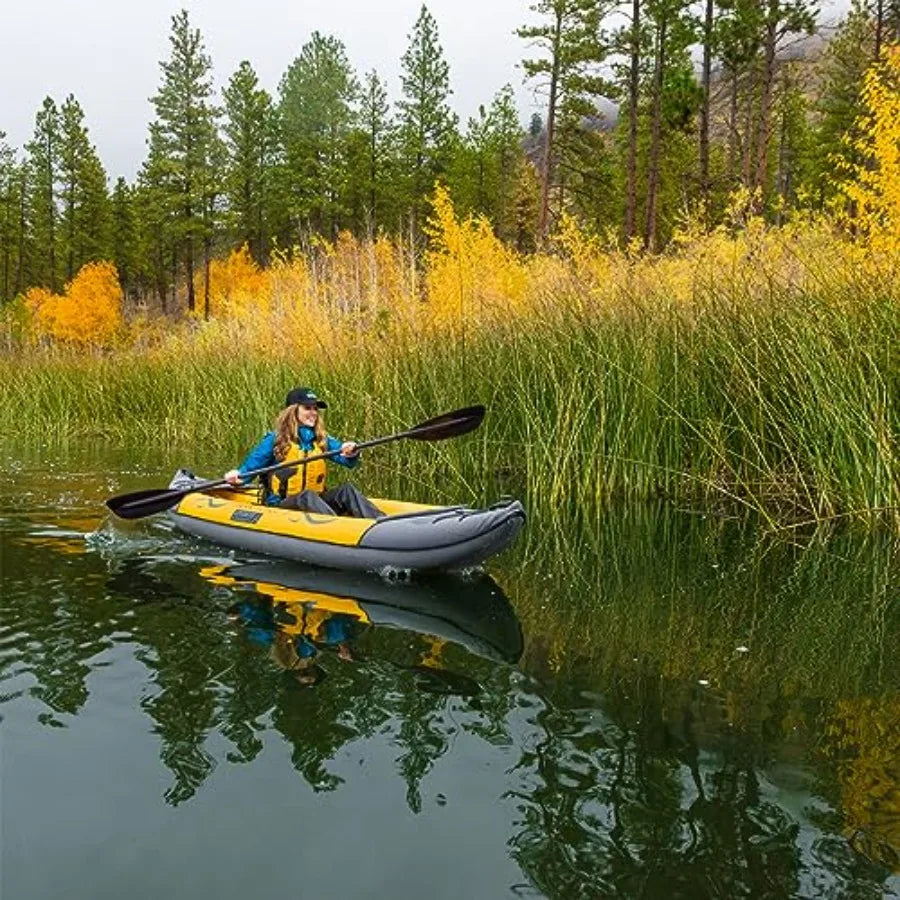 Island Voyage 2 Inflatable Kayak Recreational Convertible 11 Ft Yellow 1 or 2