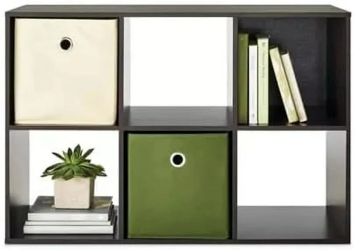 11 Inch 6 Cube Organizer Shelf Bookcase White Wood Storage