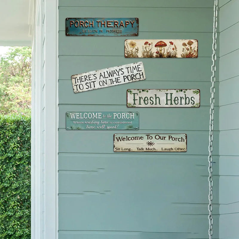 Welcome To Our Porch Metal Tin Sign Outdoor Farmhouse Decor
