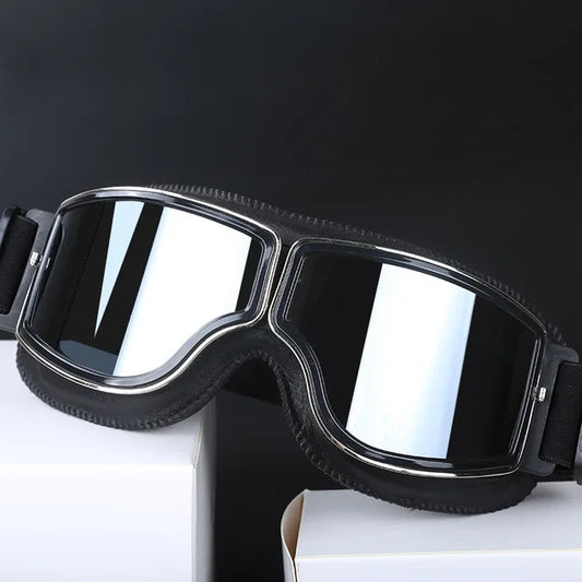 Motorcycle Glasses Windproof Leather Retro Sunglasses Universal Folding Frames