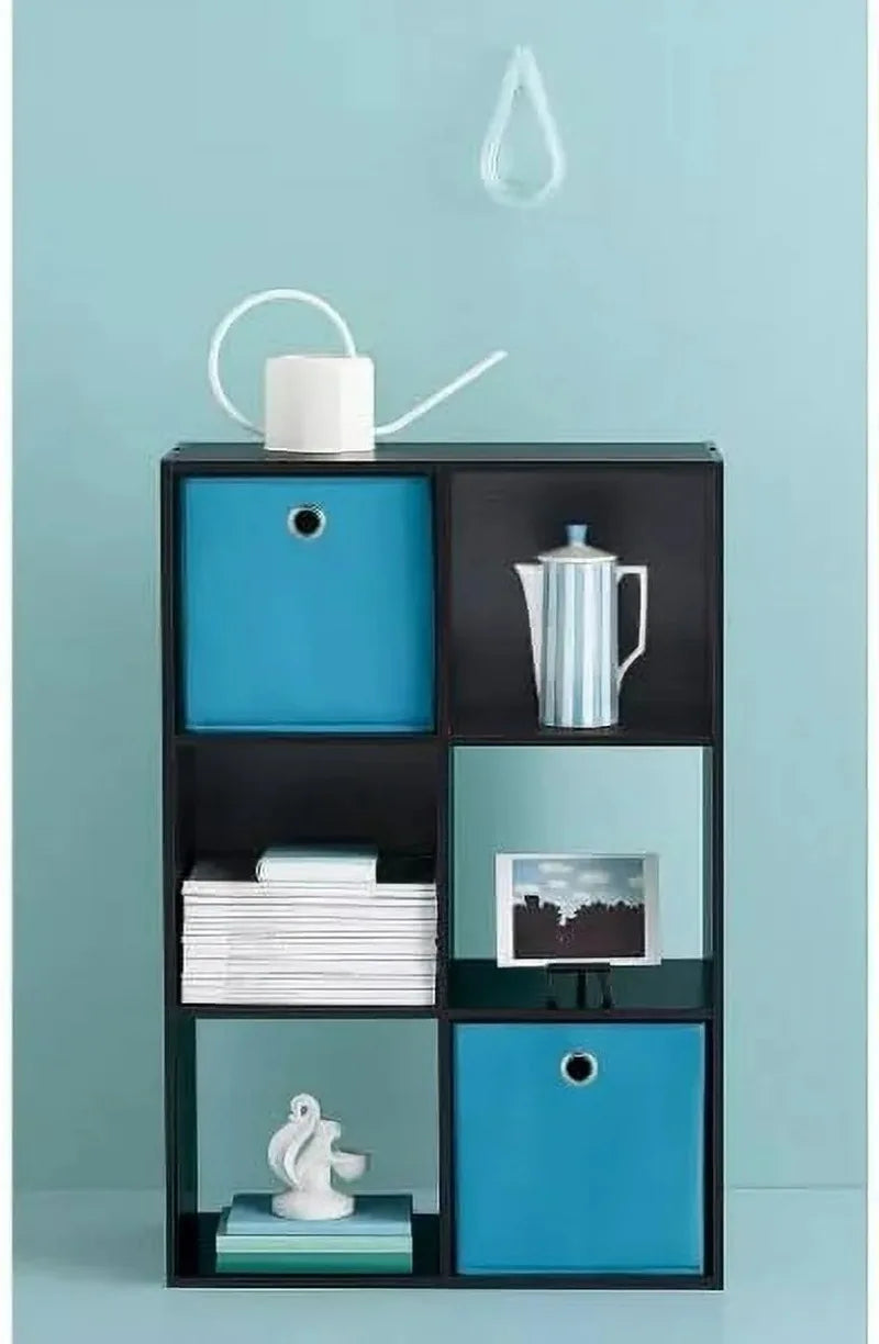 11 Inch 6 Cube Organizer Shelf Bookcase White Wood Storage