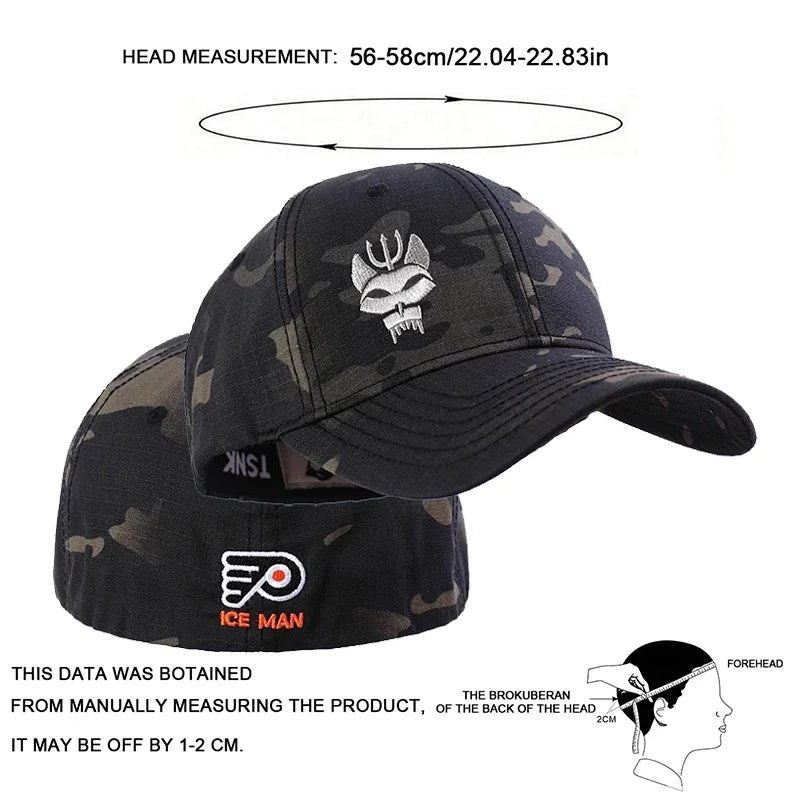 Unisex Polyester Tactical Baseball Cap Snapback Stretchy for Running and Fishing