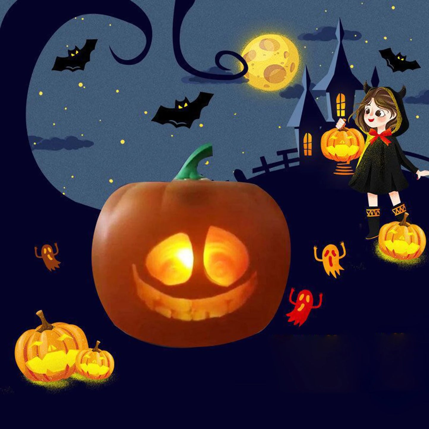 Halloween Singing Pumpkin With Built In Video Projector Speaker Animated Decor