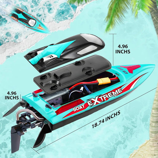 Brushless RC Boat 18 Inch For All Ages 55 KPH Battery 2500mAh Waterproof Lake
