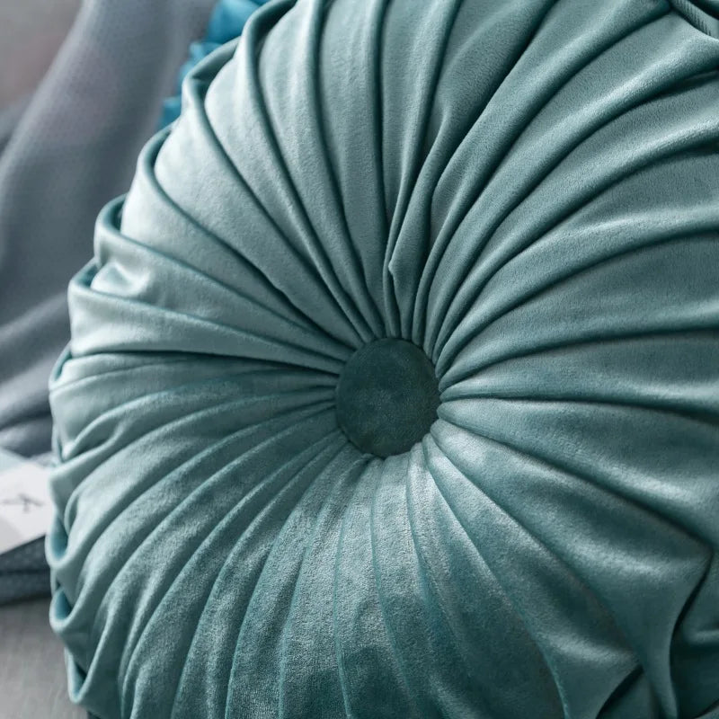 Velvet Throw Pillow Soft Decorative Round Cushion for Home Sofa Couch Chair Bedroom Office