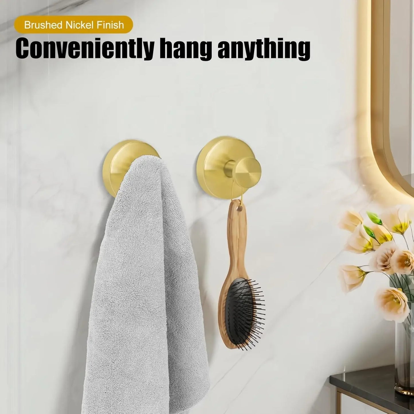 Strong Suction Cup Hooks No Drill Shower Bathroom Holder