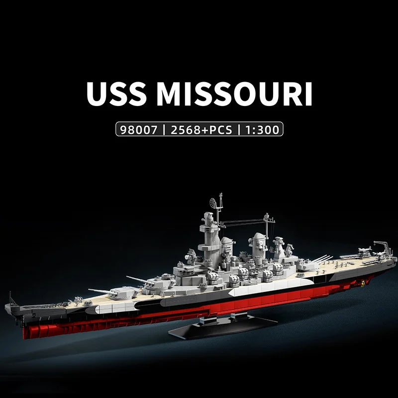 WW2 USS Missouri 1 To 300 Battle Ship Building Blocks Model Desk Ornaments