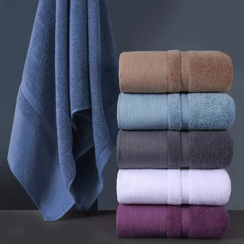 Three or Six Thickened Soft Cotton Bath Towels Sets 34x75cm