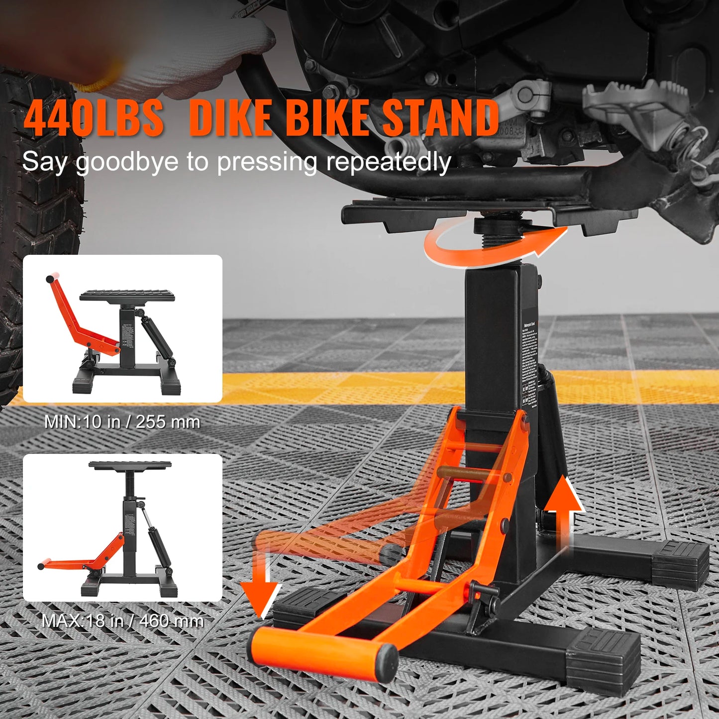 SucceBuy Motorcycle Lift Stand 440Lb Hydraulic Jack For Dirt Bike Repair