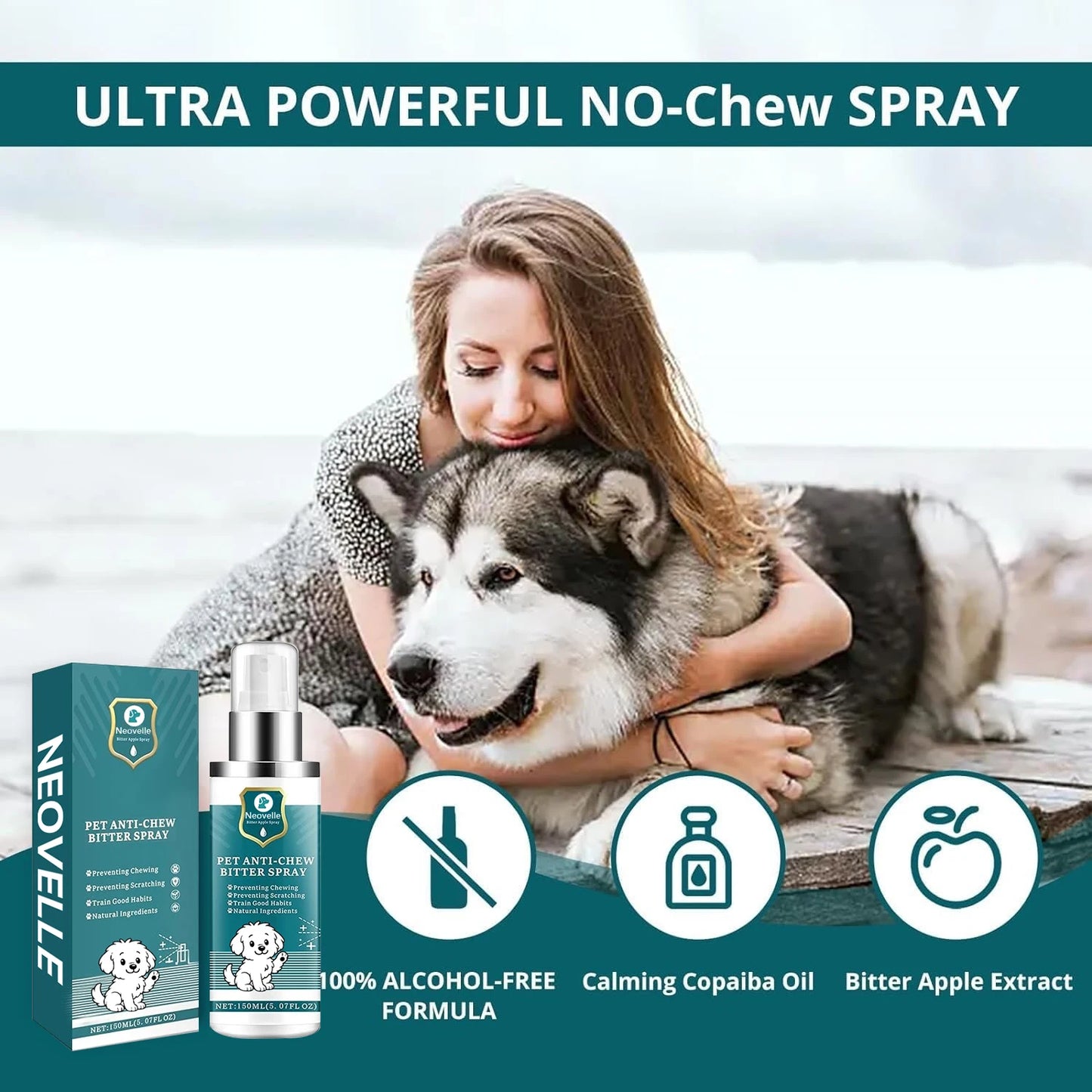 150ml No Chew Spray For Dogs No Alcohol Natural Bitter Deterrent Spray