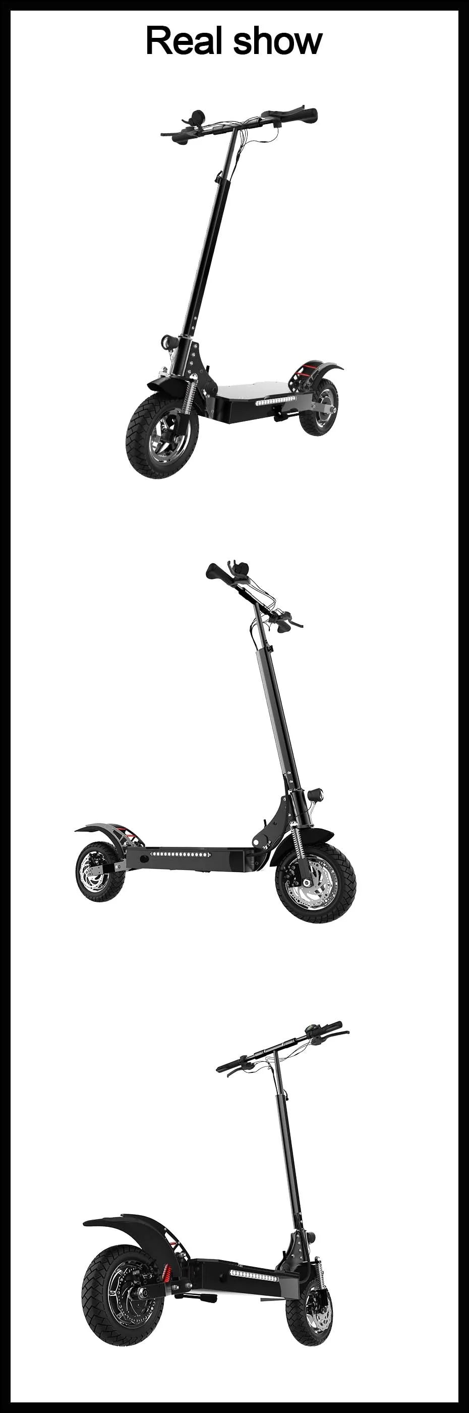 Adults Electric Scooter 2500W Foldable 10 Inch Pneumatic Tires 60 To 80km Range