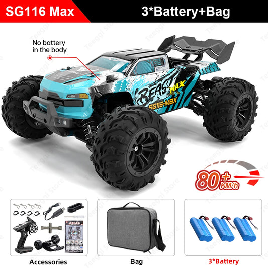 SG116 MAX 1 To 16 High Speed Drift RC Car 4WD Brushless Off Road Monster Truck