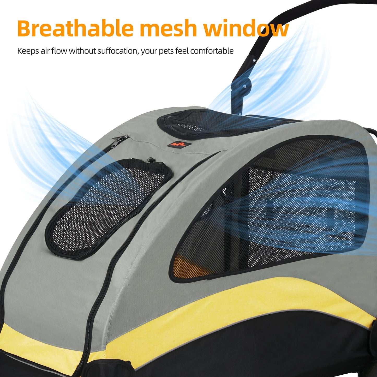 Portable Dog Stroller Four Wheels Foldable Breathable Carrier For Large Dogs