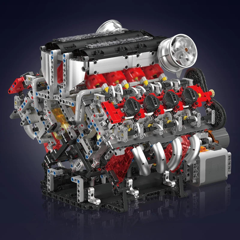Mould King 10130 F488 Supercar V8 Engine Building Block Set Gift