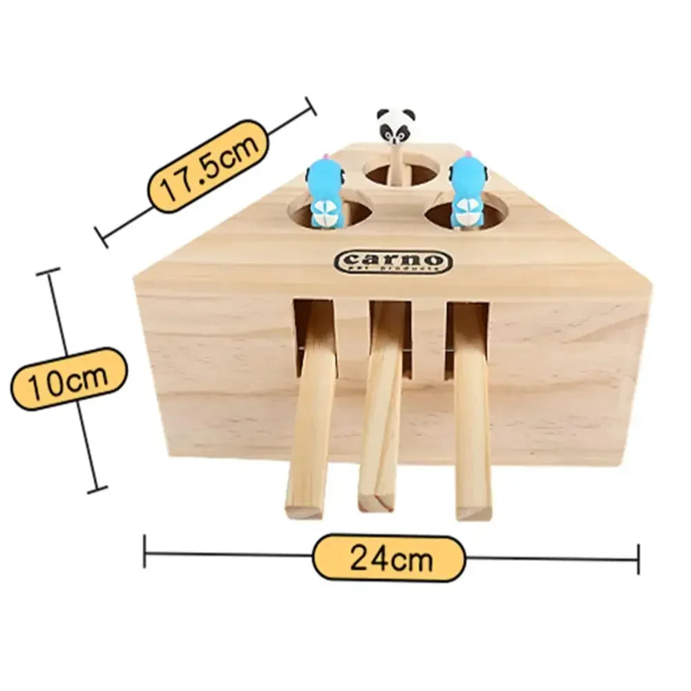 Cat Hunt Toy Chase Mouse Wood Maze For Cats Catnip Fun