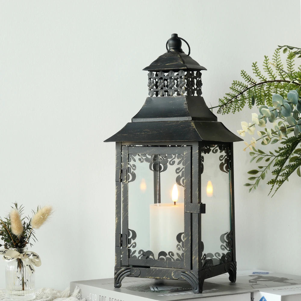 Vintage Metal Candle Holder Hanging Lantern For Outdoor Garden Lighting