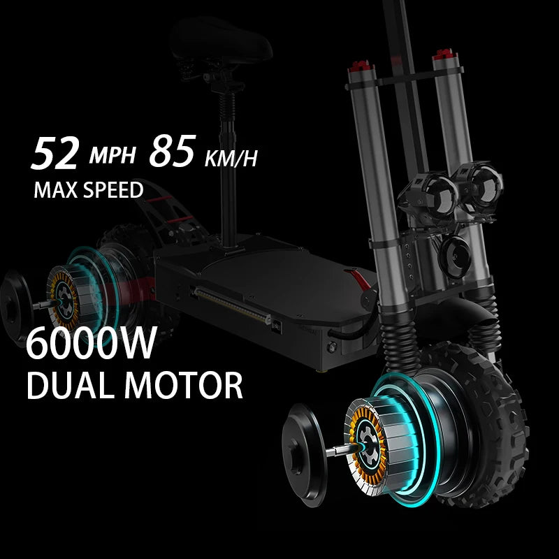 Dual Motor Electric Scooter For Adults Foldable 72V 85 KmH