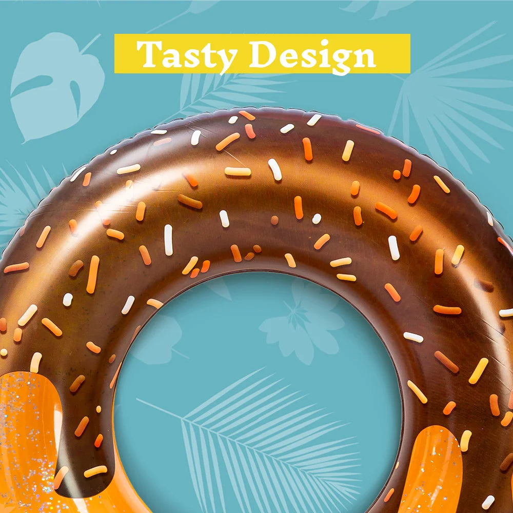 Joyfy 32 5 Inch Donut Pool Float With Glitter 3 Pack Party Supplies