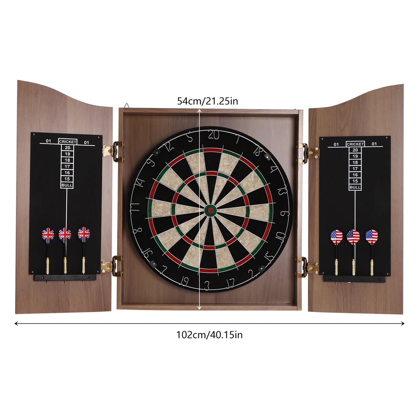 Premium Wall Mounted Dartboard Set With Cabinet Home Office