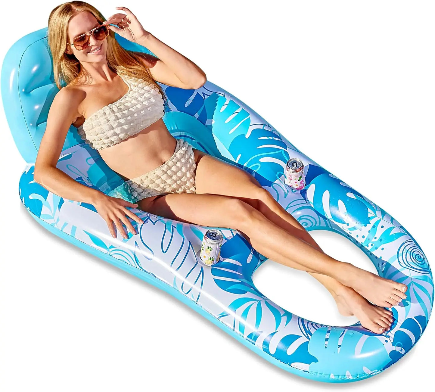 Joyfy Inflatable Adult Pool Float Lounger Recliner Chair For Summer Water Party