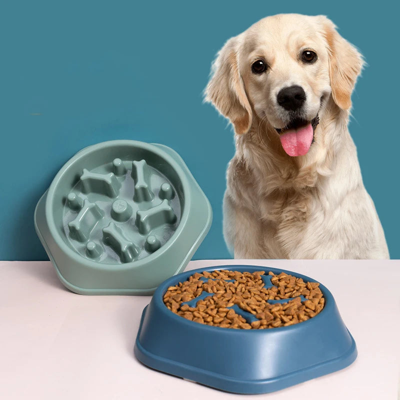 Pet Slow Feeder Bowl Anti Choking Plastic Dish For Small Dogs