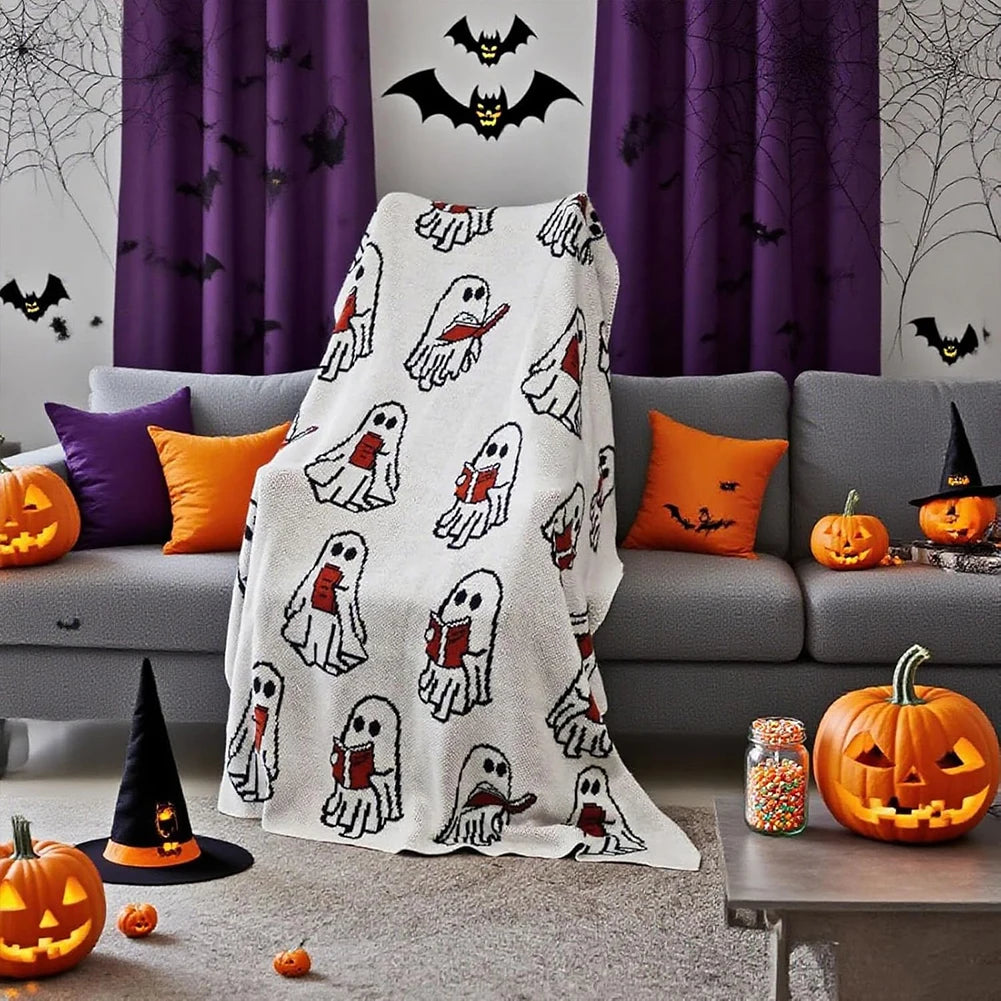 Halloween Ghost Reading Blanket 40x60 Inch Adult Sofa Throw