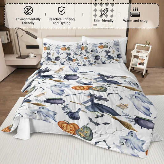 Witch Pattern Bed in a Bag Twin Comforter Sheets Set