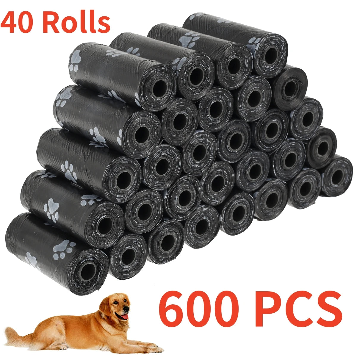 Biodegradable Pet Poop Bags Dispenser For Dogs And Cats With 2 Or 40 Rolls