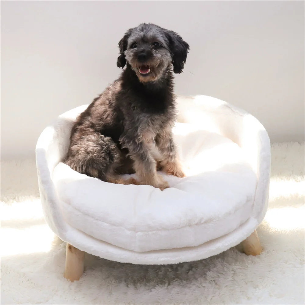 Ultra Soft Elevated Dog And Cat Sofa Bed With Removable Waterproof Cushion
